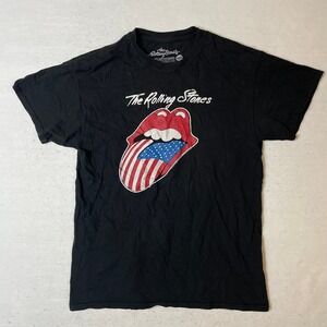 The Rolling Stones Tongue Logo Graphic‎ T Shirt Black Cotton Size M